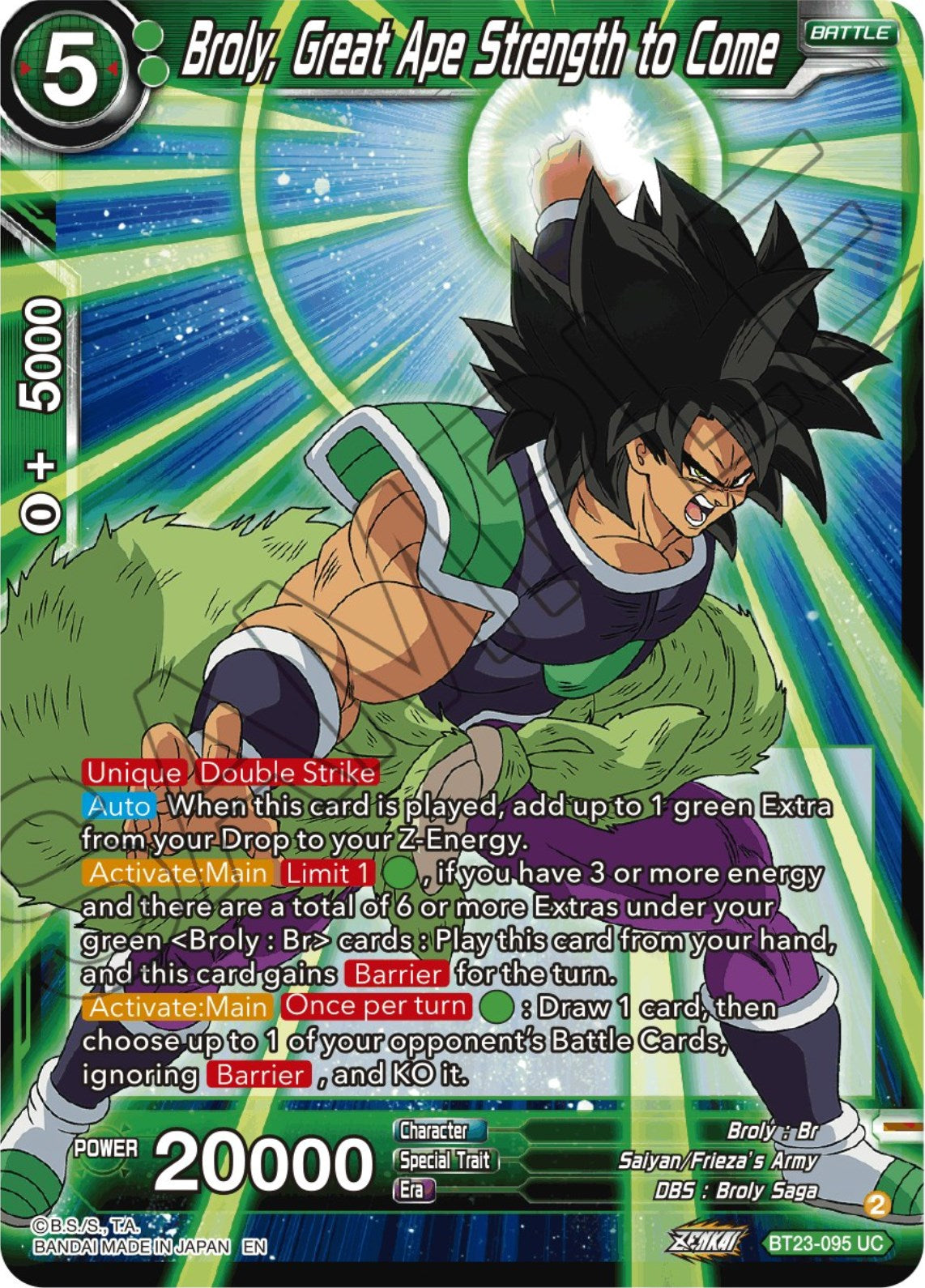 Broly, Great Ape Strength to Come (BT23-095) [Perfect Combination] | Total Play