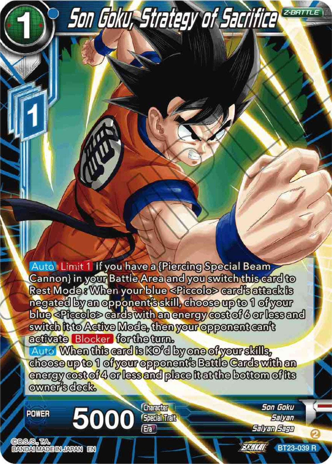 Son Goku, Strategy of Sacrifice (BT23-039) [Perfect Combination] | Total Play