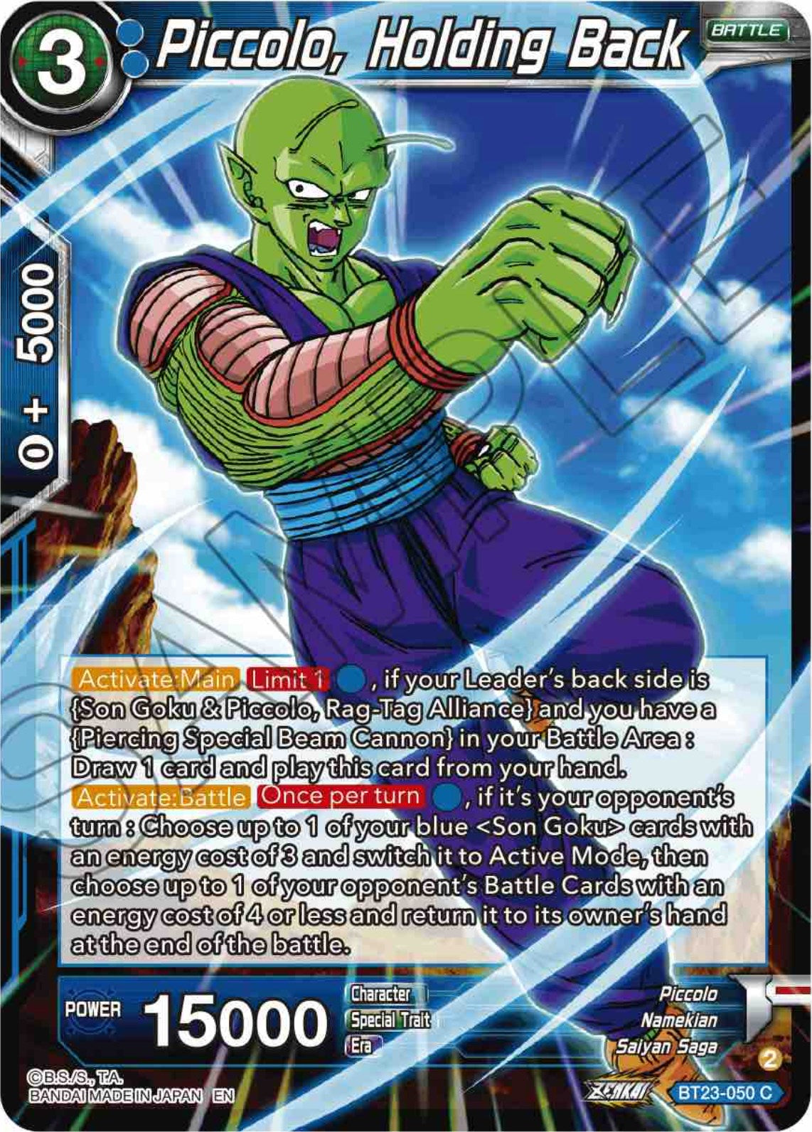Piccolo, Holding Back (BT23-050) [Perfect Combination] | Total Play