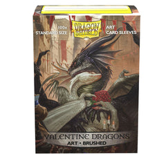 Dragon Shield: Standard 100ct Brushed Art Sleeves - Valentine Dragons (2021) | Total Play