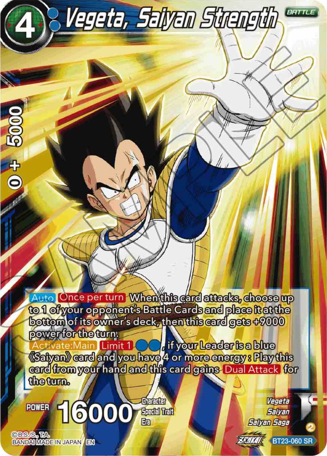 Vegeta, Saiyan Strength (BT23-060) [Perfect Combination] | Total Play