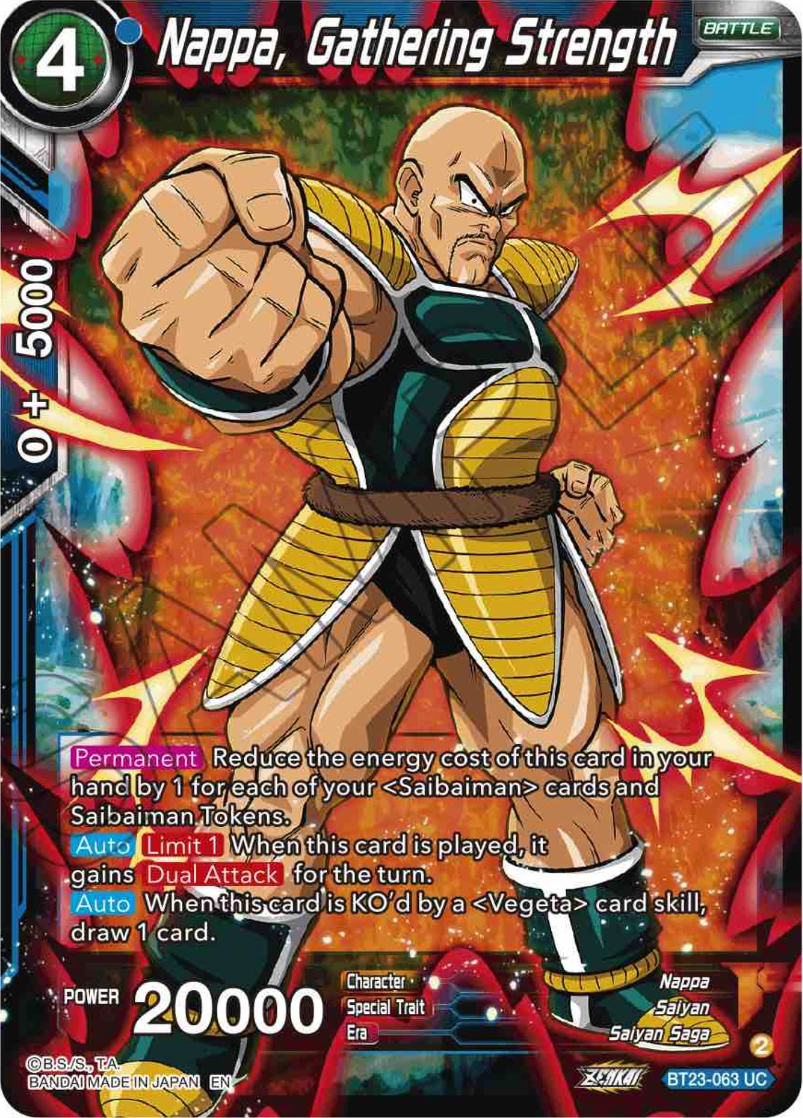 Nappa, Gathering Strength (BT23-063) [Perfect Combination] | Total Play