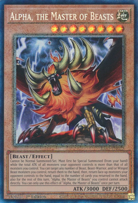 Alpha, the Master of Beasts [RA01-EN022] Prismatic Collector's Rare | Total Play