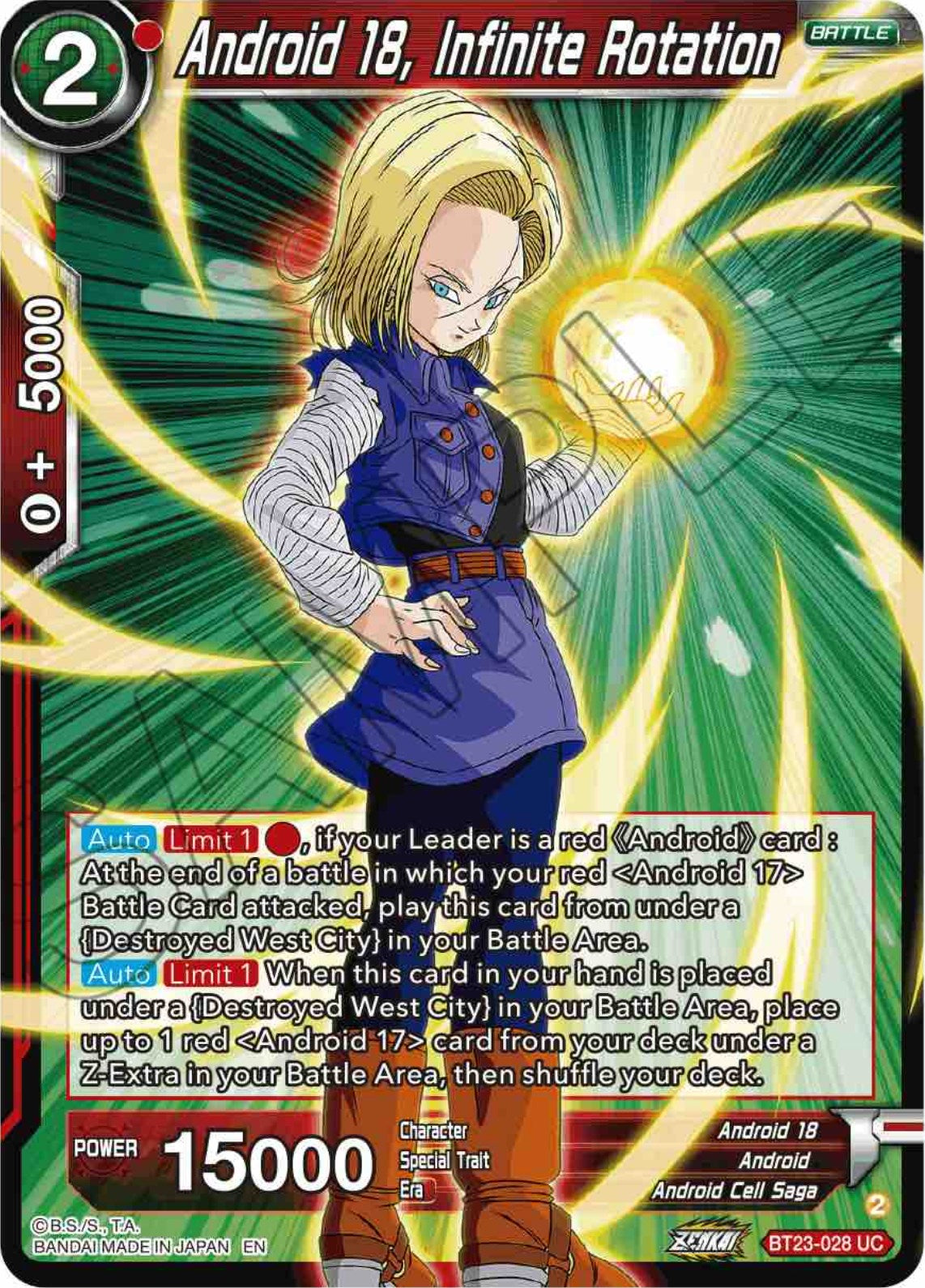Android 18, Infinite Rotation (BT23-028) [Perfect Combination] | Total Play