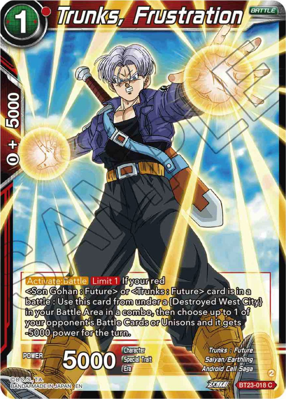 Trunks, Frustration (BT23-018) [Perfect Combination] | Total Play