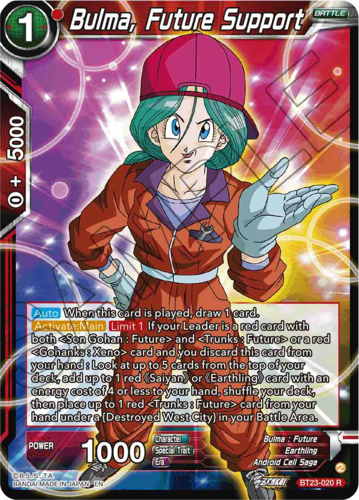 Bulma, Future Support (BT23-020) [Perfect Combination] | Total Play