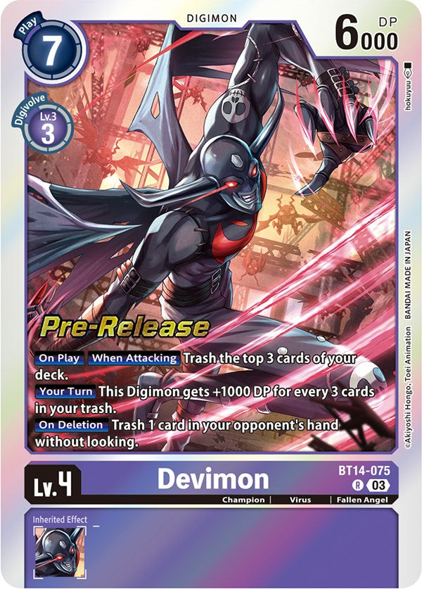 Devimon [BT14-075] [Blast Ace Pre-Release Cards] | Total Play