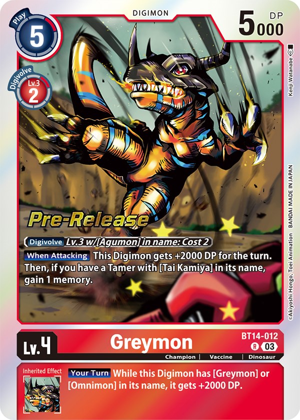Greymon [BT14-012] [Blast Ace Pre-Release Cards] | Total Play