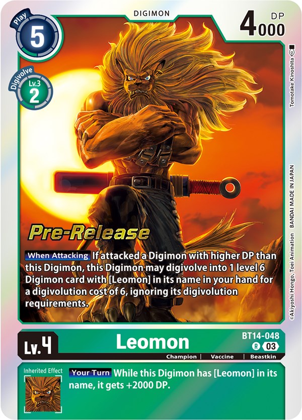 Leomon [BT14-048] [Blast Ace Pre-Release Cards] | Total Play