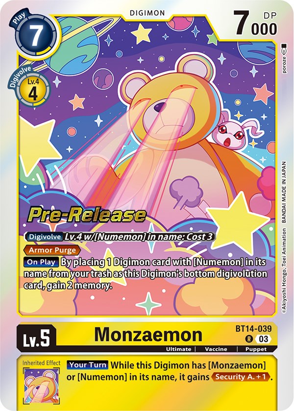 Monzaemon [BT14-039] [Blast Ace Pre-Release Cards] | Total Play
