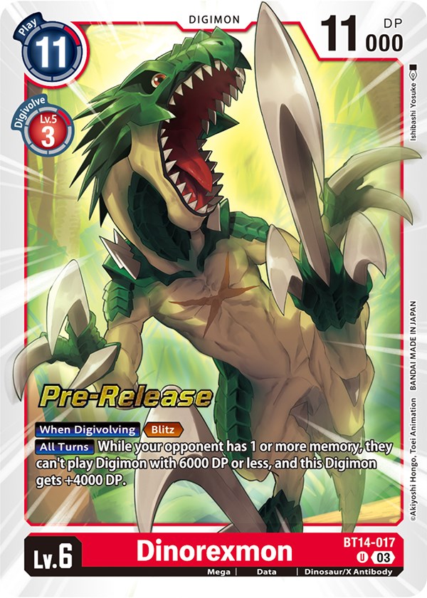 Dinorexmon [BT14-017] [Blast Ace Pre-Release Cards] | Total Play
