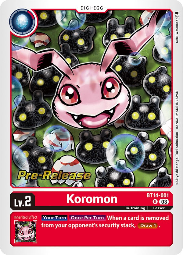 Koromon [BT14-001] [Blast Ace Pre-Release Cards] | Total Play