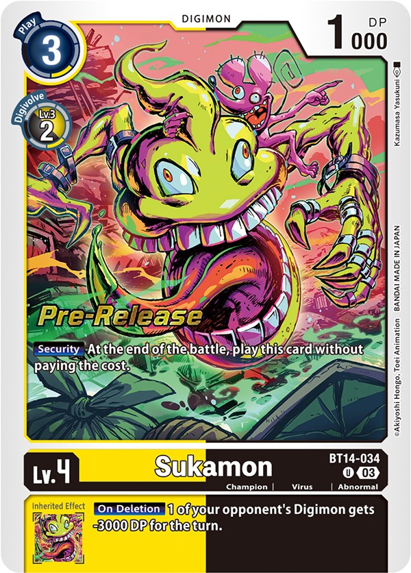 Sukamon [BT14-034] [Blast Ace Pre-Release Cards] | Total Play