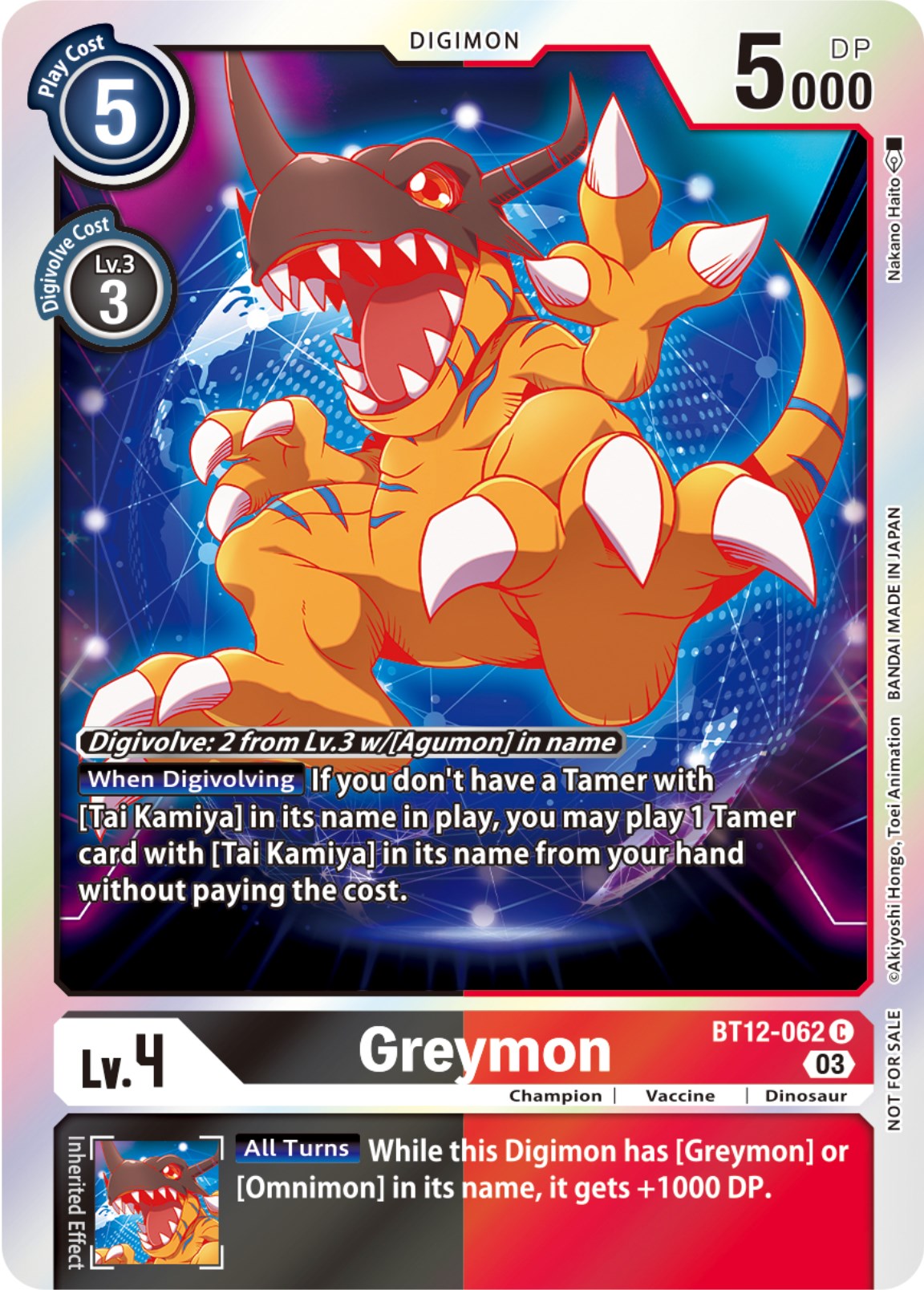 Greymon [BT12-062] (Official Tournament Pack Vol.11) [Across Time] | Total Play