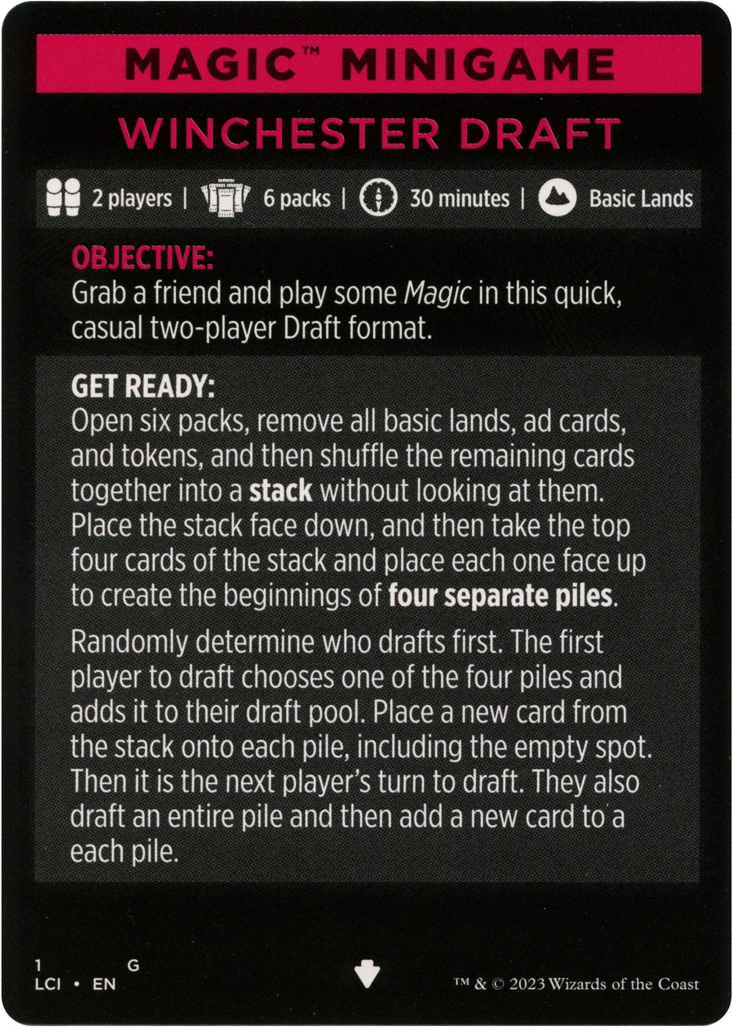 Winchester Draft (Magic Minigame) [The Lost Caverns of Ixalan Minigame] | Total Play