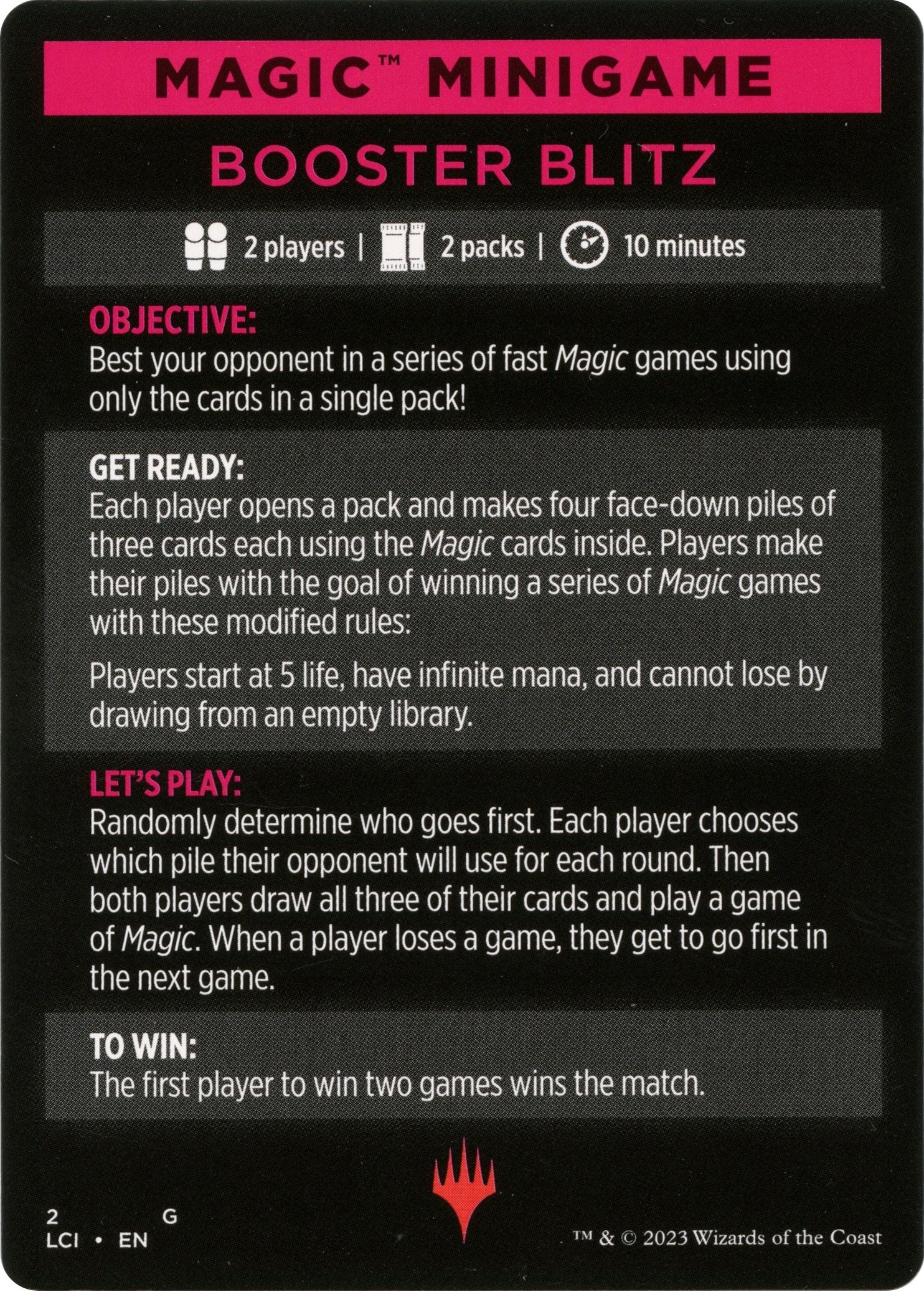 Booster Blitz (Magic Minigame) [The Lost Caverns of Ixalan Minigame] | Total Play