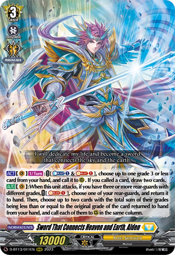 Sword That Connects Heaven and Earth, Alden (D-BT13/011EN) [Flight of Chakrabarthi] | Total Play