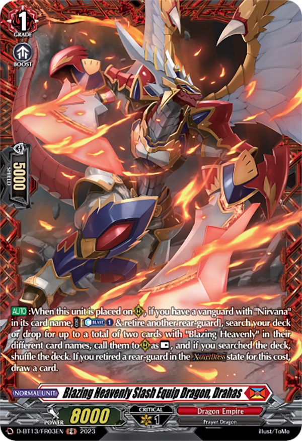 Blazing Heavenly Slash Equip Dragon, Drahas (FR) (D-BT13/FR03EN) [Flight of Chakrabarthi] | Total Play