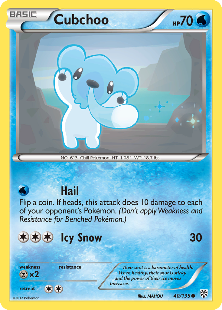 Cubchoo (40/135) [Black & White: Plasma Storm] | Total Play