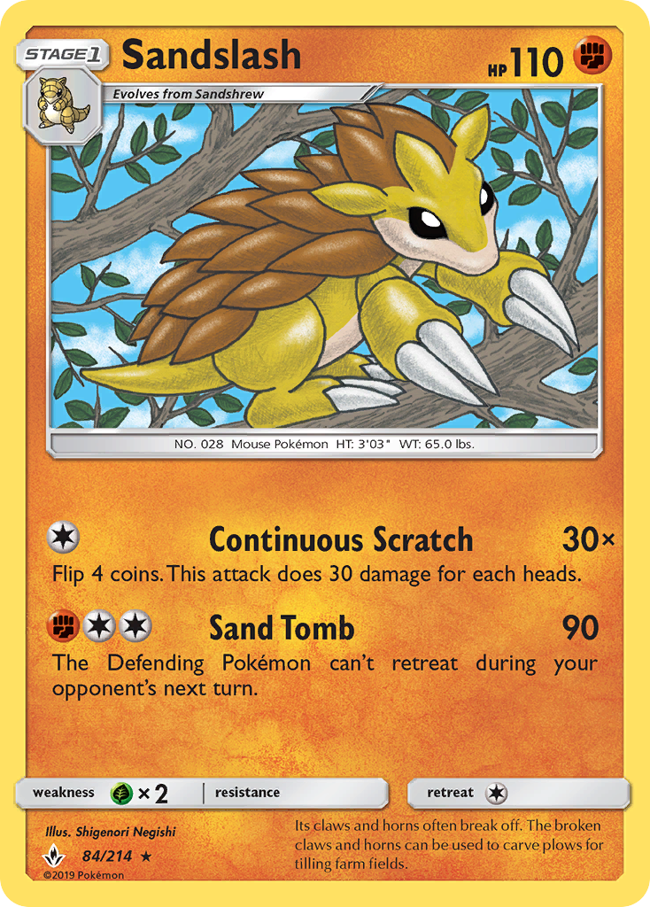 Sandslash (84/214) [Sun & Moon: Unbroken Bonds] | Total Play