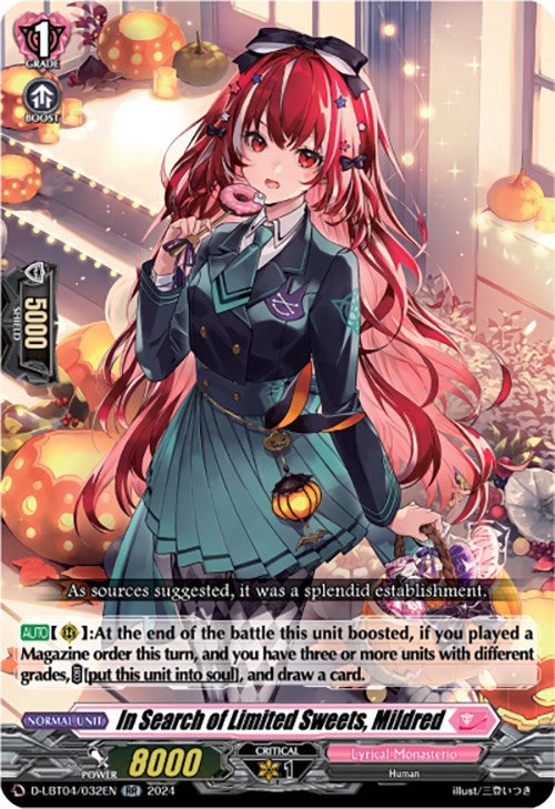 In Search of Limited Sweets, Mildred (D-LBT04/032EN) [Lyrical Monasterio: Trick or Trick!] | Total Play