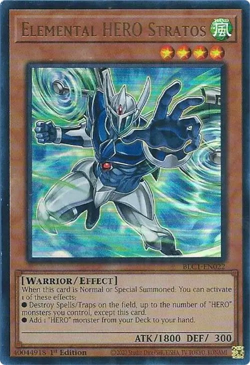 Elemental HERO Stratos (Alternate Art) [BLC1-EN022] Ultra Rare | Total Play