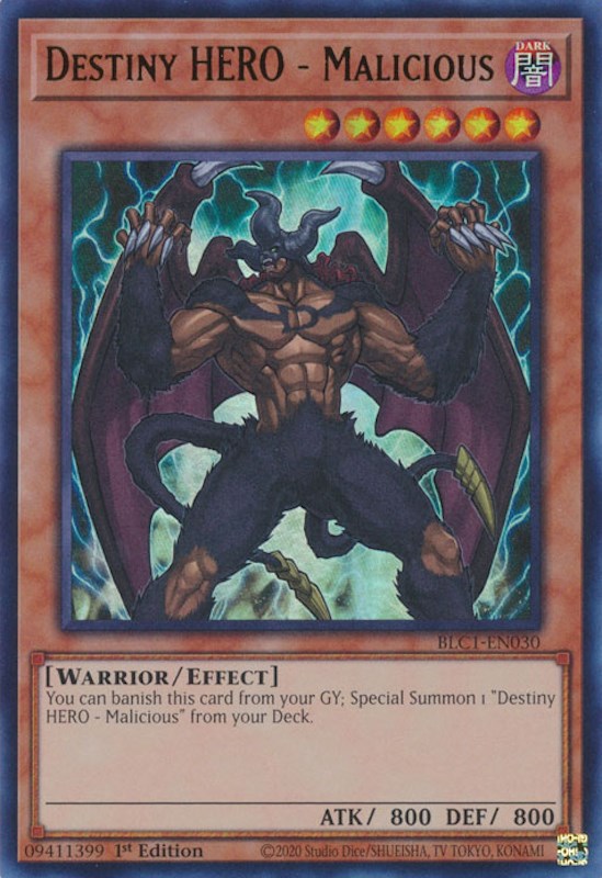 Destiny HERO - Malicious [BLC1-EN030] Ultra Rare | Total Play