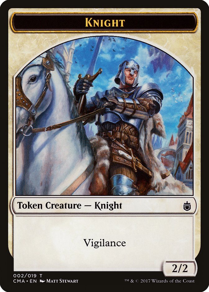 Knight Token [Commander Anthology Tokens] | Total Play