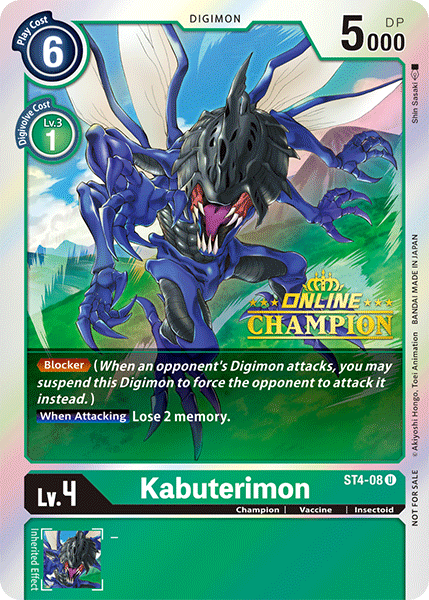 Kabuterimon [ST4-08] (Online Champion) [Starter Deck: Giga Green Promos] | Total Play