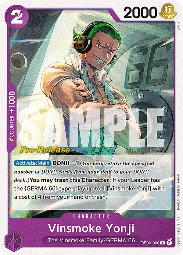 Vinsmoke Yonji [Wings of the Captain Pre-Release Cards] | Total Play