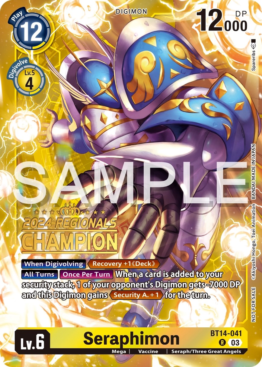 Seraphimon [BT14-041] (2024 Regionals Champion) [Blast Ace Promos] | Total Play