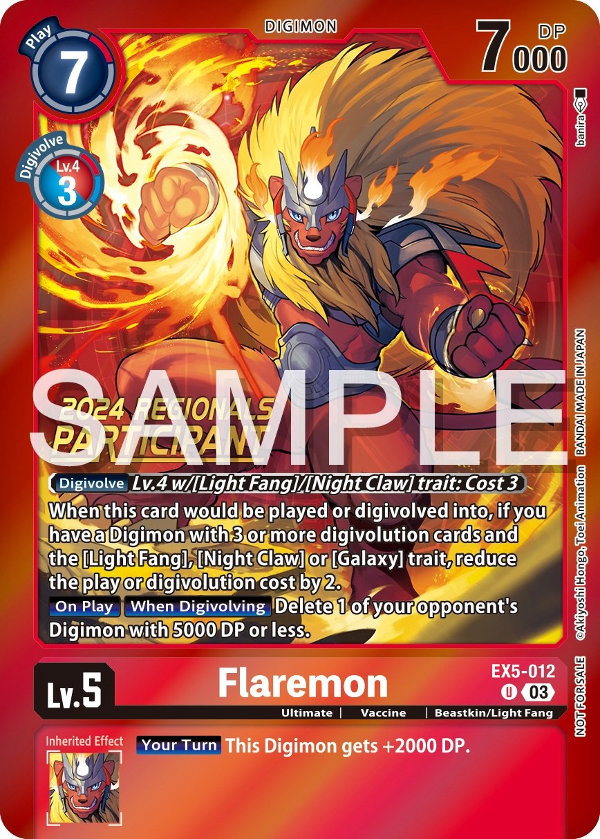 Flaremon [EX5-012] (2024 Regionals Participant) [Animal Colosseum Promos] | Total Play