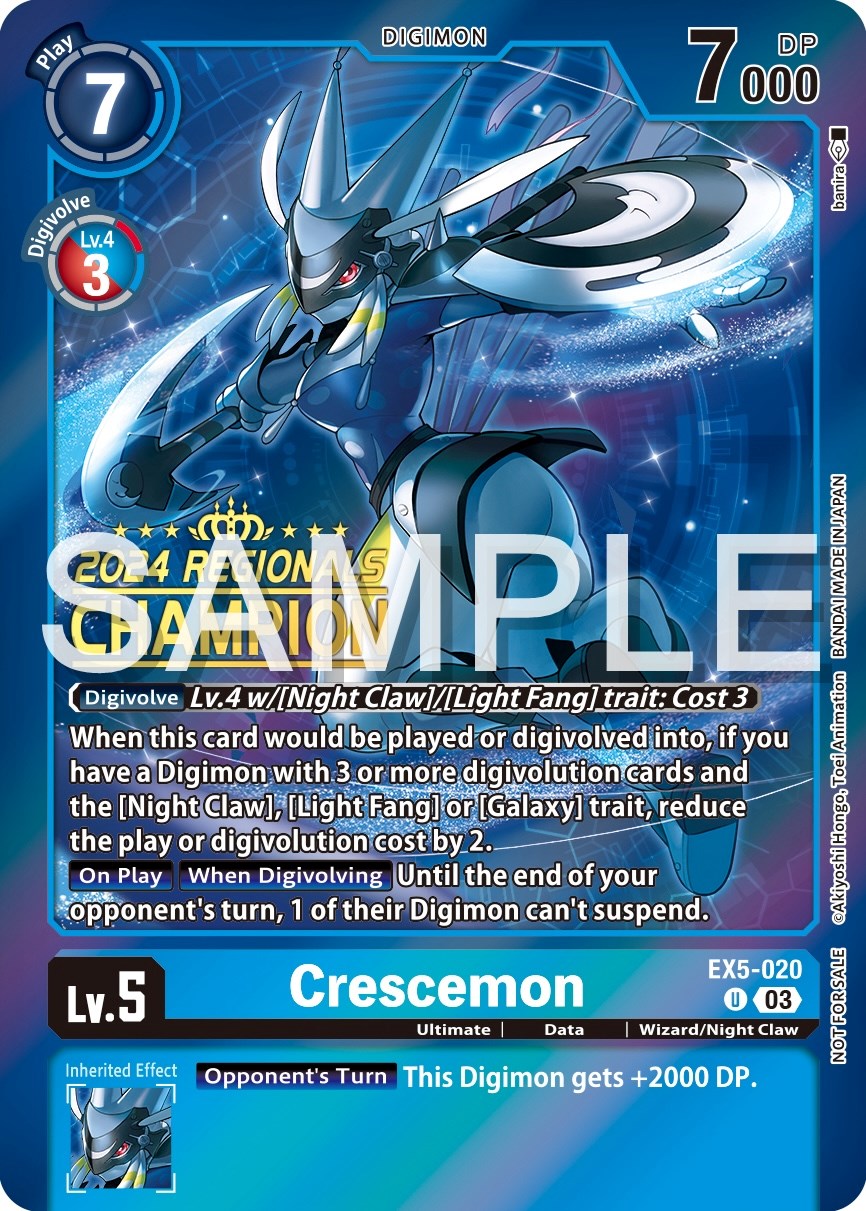 Crescemon [EX5-020] (2024 Regionals Champion) [Animal Colosseum Promos] | Total Play