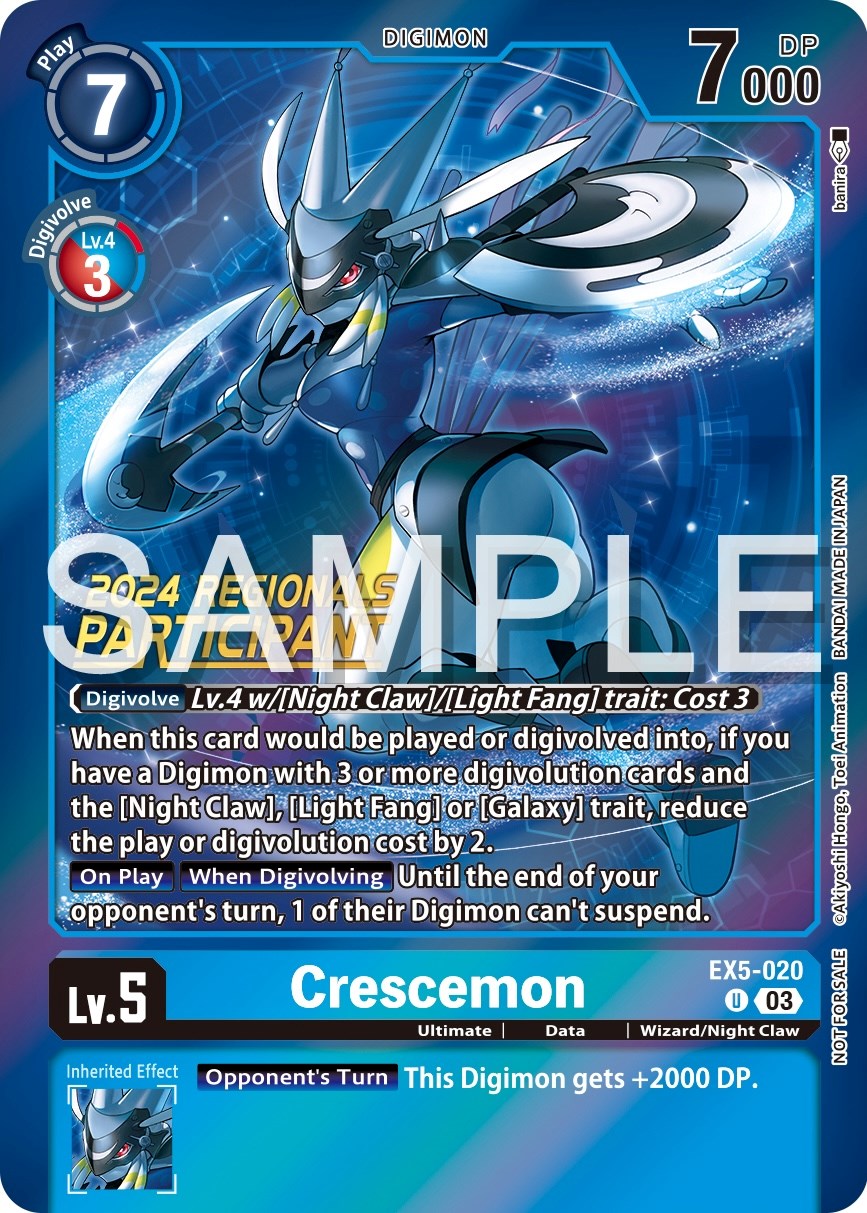 Crescemon [EX5-020] (2024 Regionals Participant) [Animal Colosseum Promos] | Total Play