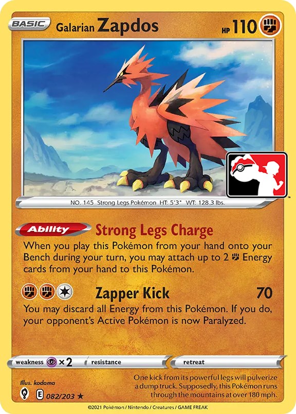 Galarian Zapdos (082/203) [Prize Pack Series One] | Total Play