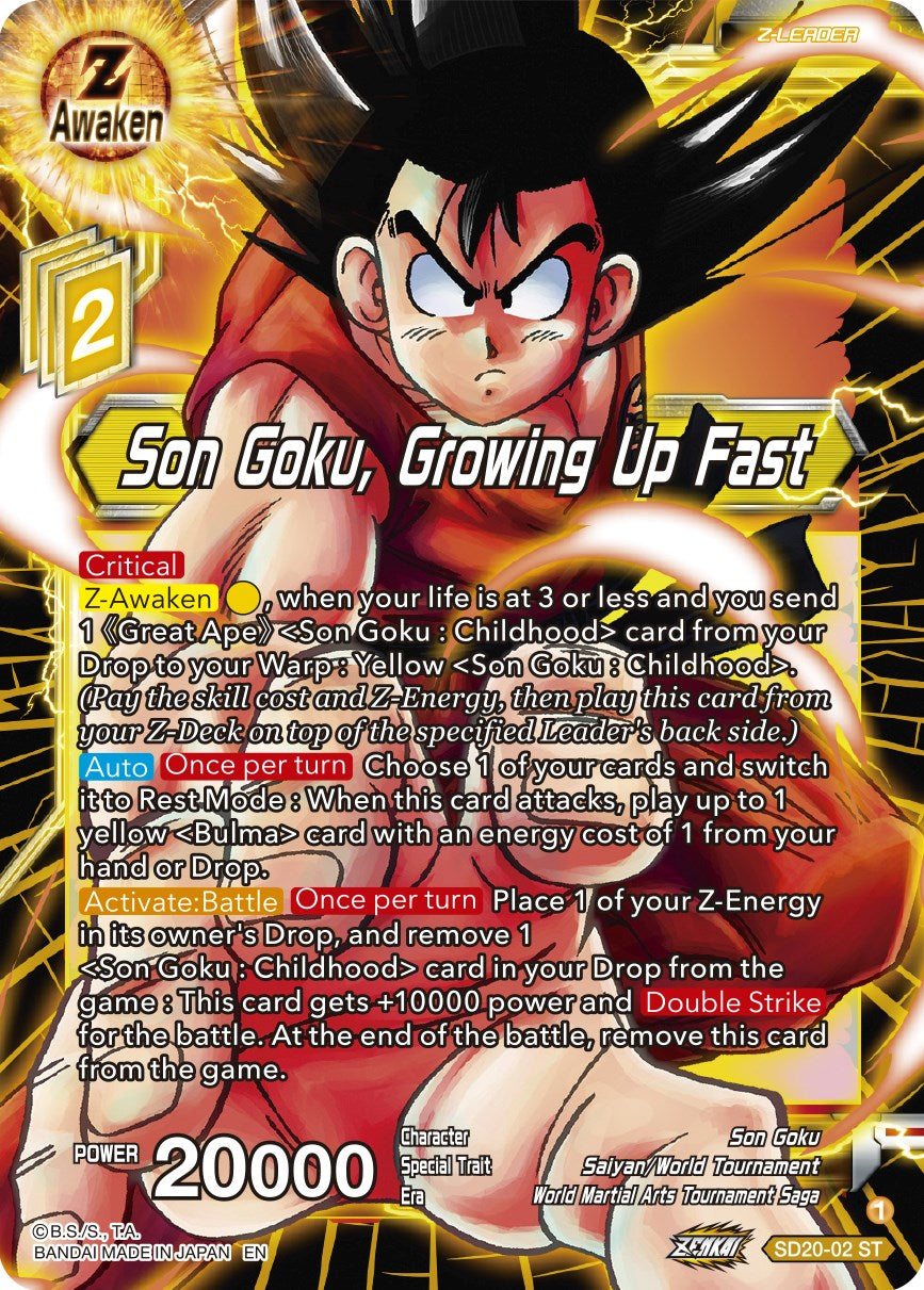 Son Goku, Growing Up Fast (SD20-02) [Dawn of the Z-Legends] | Total Play