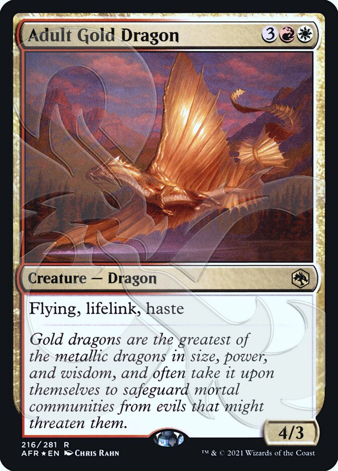 Adult Gold Dragon (Ampersand Promo) [Dungeons & Dragons: Adventures in the Forgotten Realms Promos] | Total Play