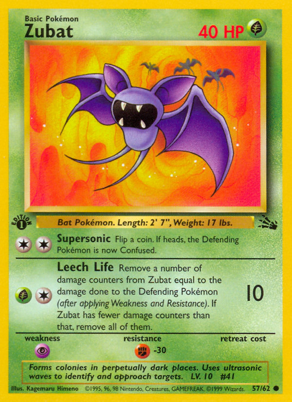 Zubat (57/62) [Fossil 1st Edition] | Total Play