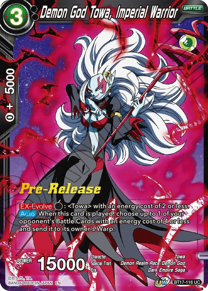 Demon God Towa, Imperial Warrior (BT17-116) [Ultimate Squad Prerelease Promos] | Total Play