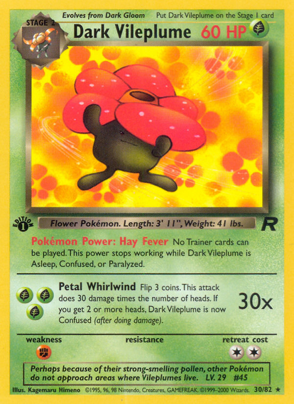 Dark Vileplume (30/82) [Team Rocket 1st Edition] | Total Play