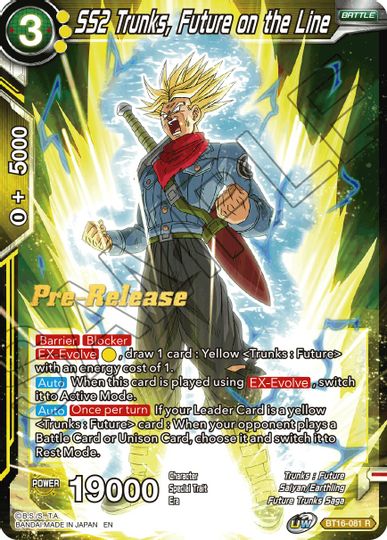 SS2 Trunks, Future on the Line (BT16-081) [Realm of the Gods Prerelease Promos] | Total Play