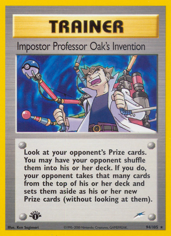 Impostor Professor Oak's Invention (94/105) [Neo Destiny 1st Edition] | Total Play