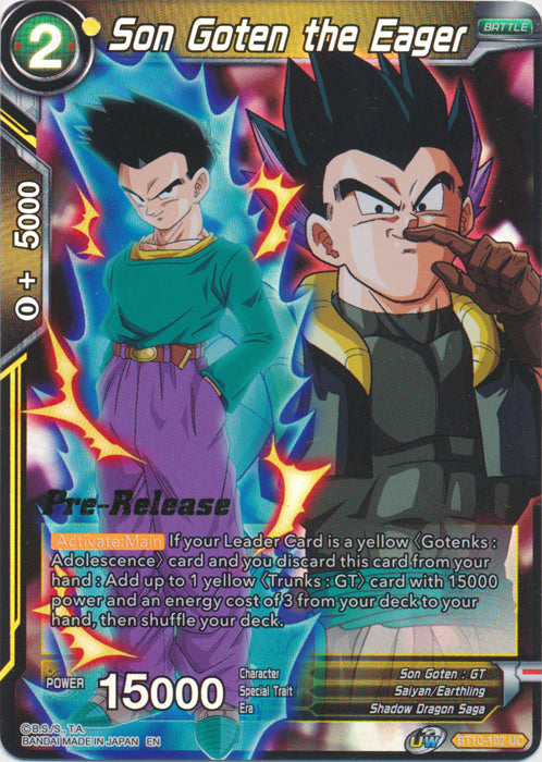 Son Goten the Eager (BT10-102) [Rise of the Unison Warrior Prerelease Promos] | Total Play