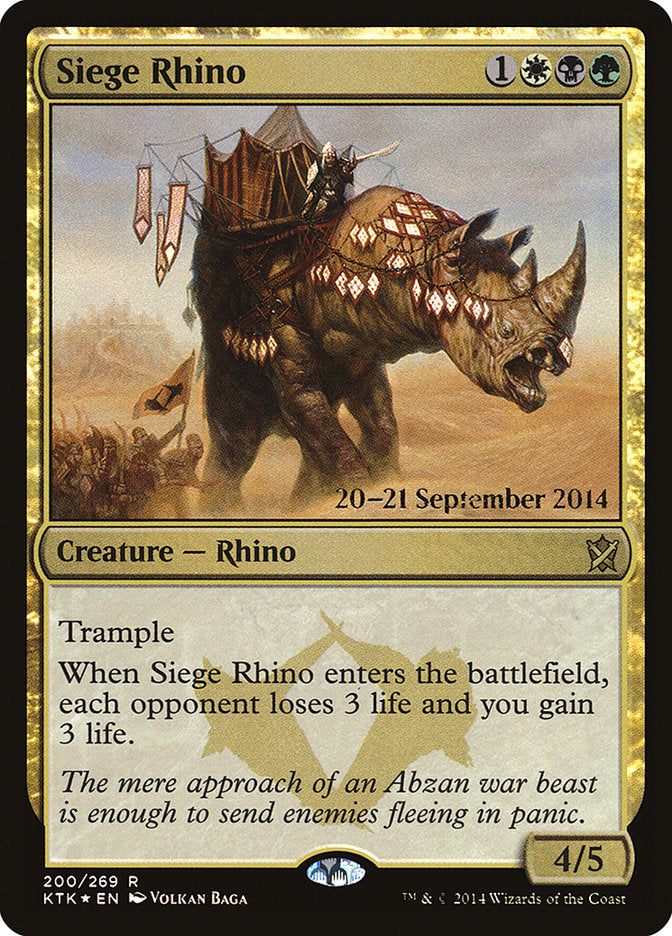 Siege Rhino [Khans of Tarkir Prerelease Promos] | Total Play