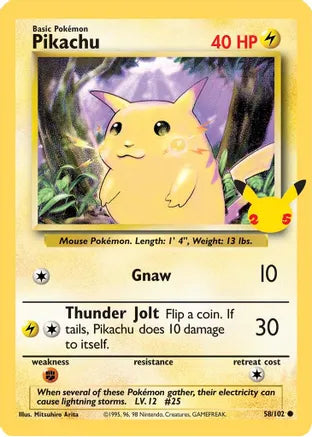 Pikachu (58/102) (25th Anniversary) (Jumbo Card) [Celebrations: 25th Anniversary] | Total Play