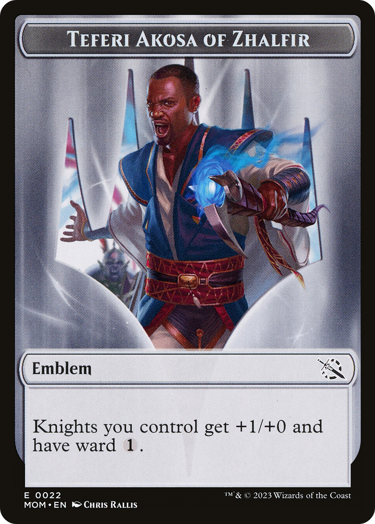 Treasure (21) // Teferi Akosa of Zhalfir Emblem Double-Sided Token [March of the Machine Tokens] | Total Play