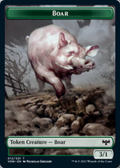 Zombie (008) // Boar Double-Sided Token [Innistrad: Crimson Vow Tokens] | Total Play