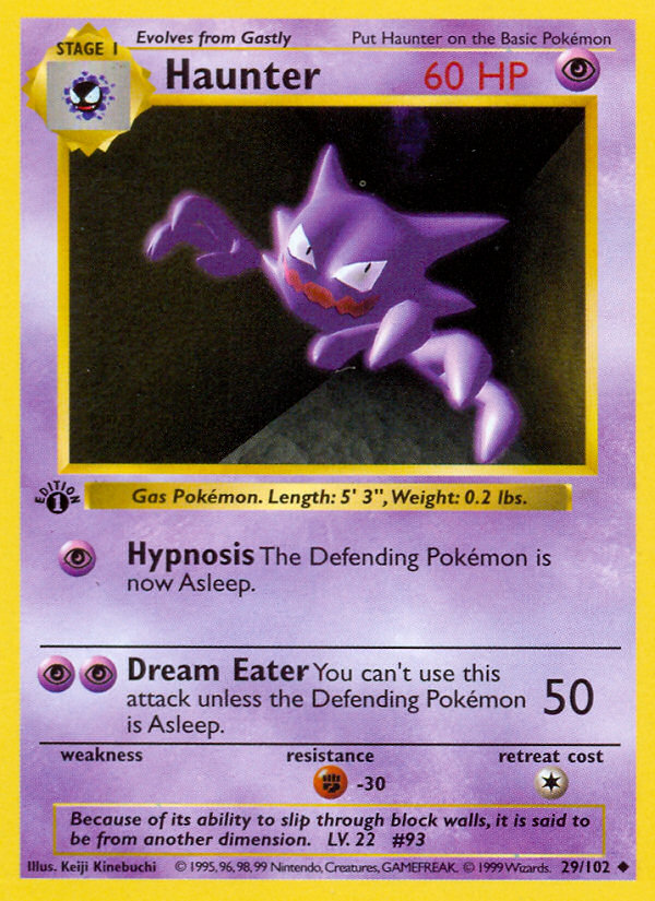 Haunter (29/102) (Shadowless) [Base Set 1st Edition] | Total Play