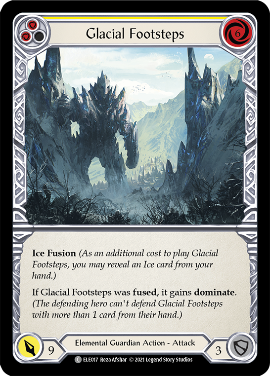 Glacial Footsteps (Yellow) [ELE017] (Tales of Aria)  1st Edition Rainbow Foil | Total Play