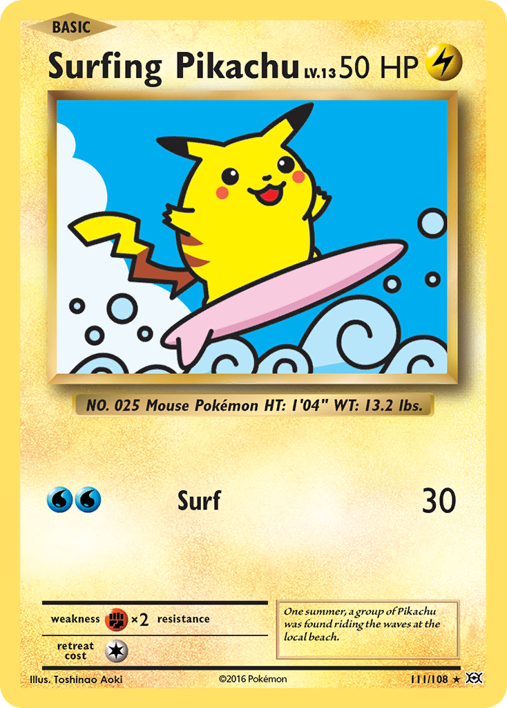 Surfing Pikachu (111/108) [XY: Evolutions] | Total Play